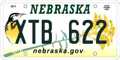 NE license plate XTB622