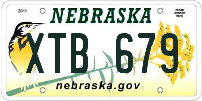 NE license plate XTB679
