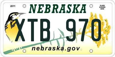 NE license plate XTB970