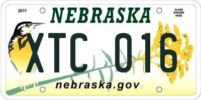 NE license plate XTC016