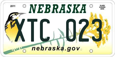 NE license plate XTC023
