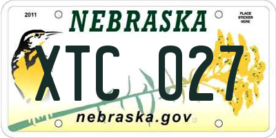 NE license plate XTC027