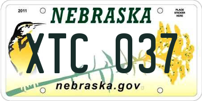 NE license plate XTC037