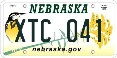 NE license plate XTC041
