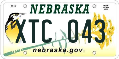 NE license plate XTC043