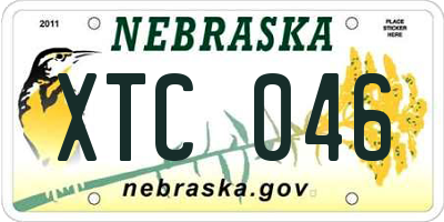 NE license plate XTC046