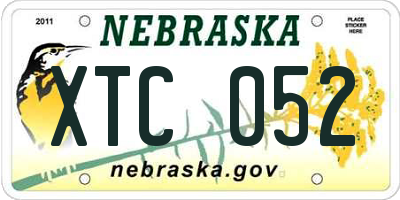 NE license plate XTC052