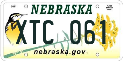 NE license plate XTC061