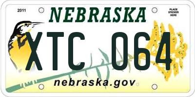 NE license plate XTC064