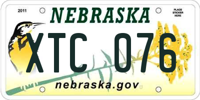 NE license plate XTC076