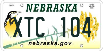 NE license plate XTC104