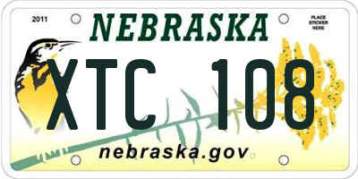 NE license plate XTC108