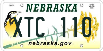 NE license plate XTC110