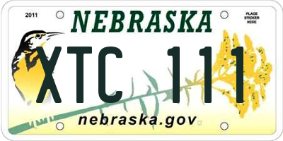 NE license plate XTC111