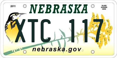 NE license plate XTC117