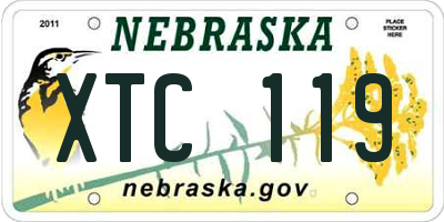 NE license plate XTC119