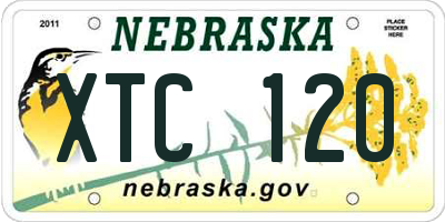 NE license plate XTC120