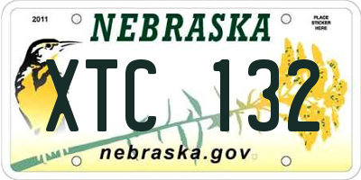 NE license plate XTC132