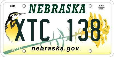 NE license plate XTC138
