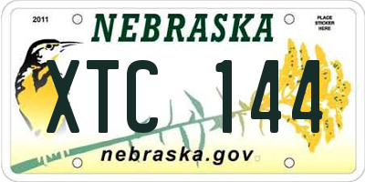 NE license plate XTC144