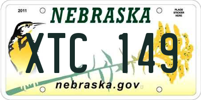 NE license plate XTC149