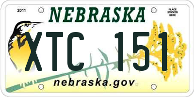 NE license plate XTC151
