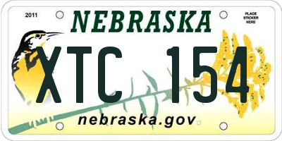 NE license plate XTC154