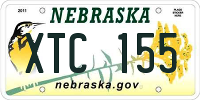 NE license plate XTC155