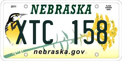 NE license plate XTC158