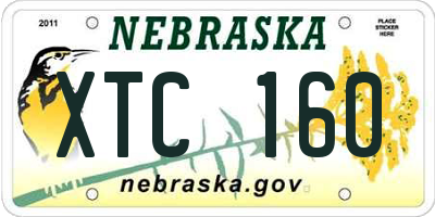 NE license plate XTC160