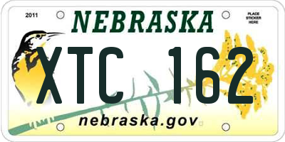 NE license plate XTC162