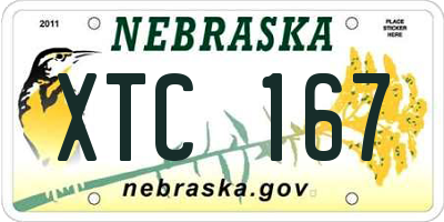 NE license plate XTC167