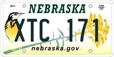 NE license plate XTC171