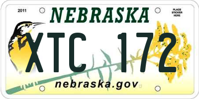 NE license plate XTC172