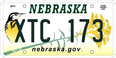 NE license plate XTC173