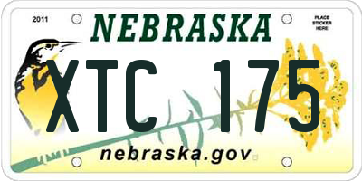 NE license plate XTC175