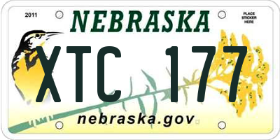 NE license plate XTC177