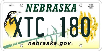 NE license plate XTC180