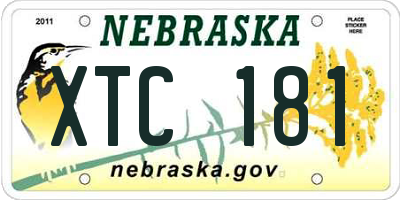 NE license plate XTC181