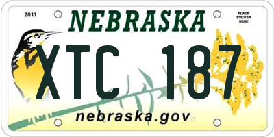 NE license plate XTC187