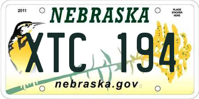 NE license plate XTC194