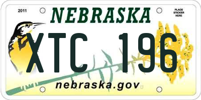 NE license plate XTC196