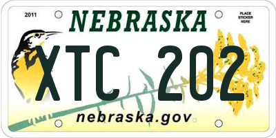 NE license plate XTC202