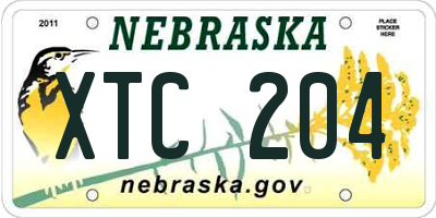 NE license plate XTC204