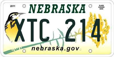 NE license plate XTC214