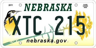NE license plate XTC215