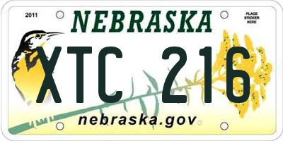 NE license plate XTC216