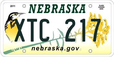 NE license plate XTC217