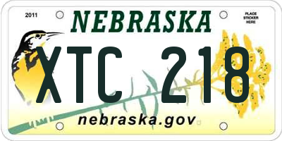 NE license plate XTC218