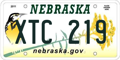 NE license plate XTC219